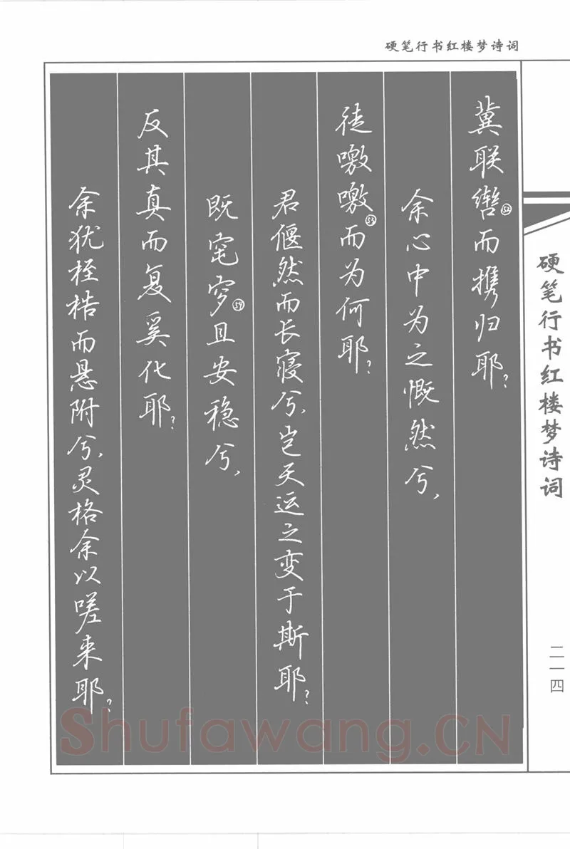 吴玉生硬笔行书字帖,摘自吴玉生硬笔行书红楼梦诗词
