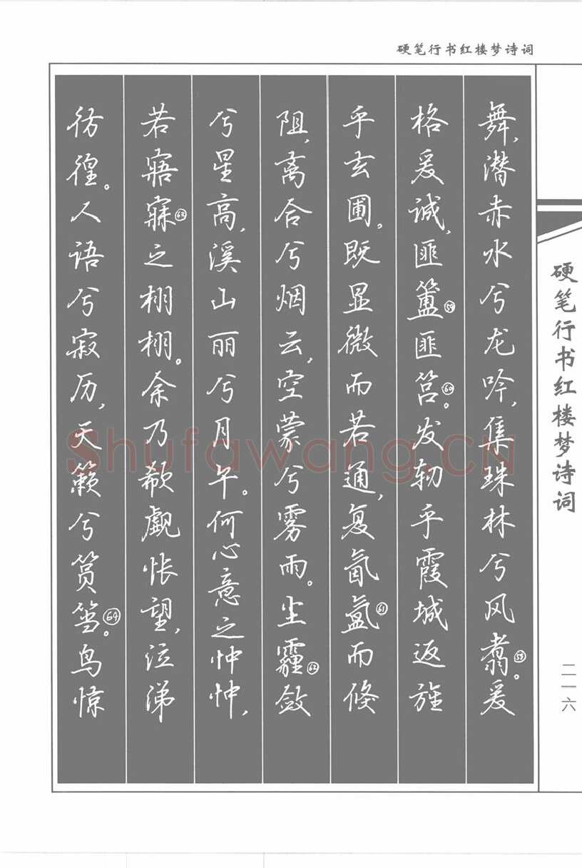 吴玉生硬笔行书字帖,摘自吴玉生硬笔行书红楼梦诗词