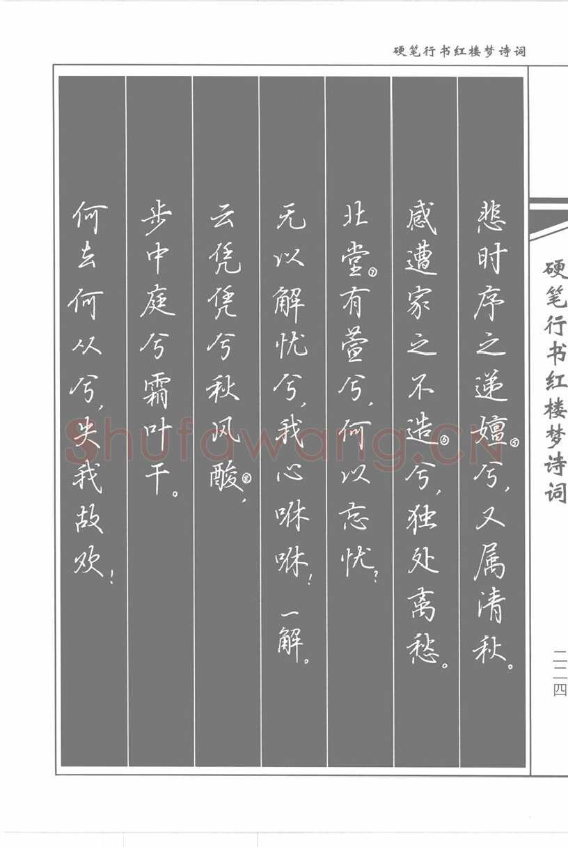 吴玉生硬笔行书字帖,摘自吴玉生硬笔行书红楼梦诗词