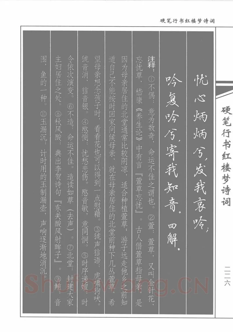吴玉生硬笔行书字帖,摘自吴玉生硬笔行书红楼梦诗词