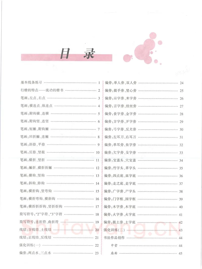 吴玉生硬笔楷书字帖,摘自吴玉生行楷入门字帖笔画偏旁