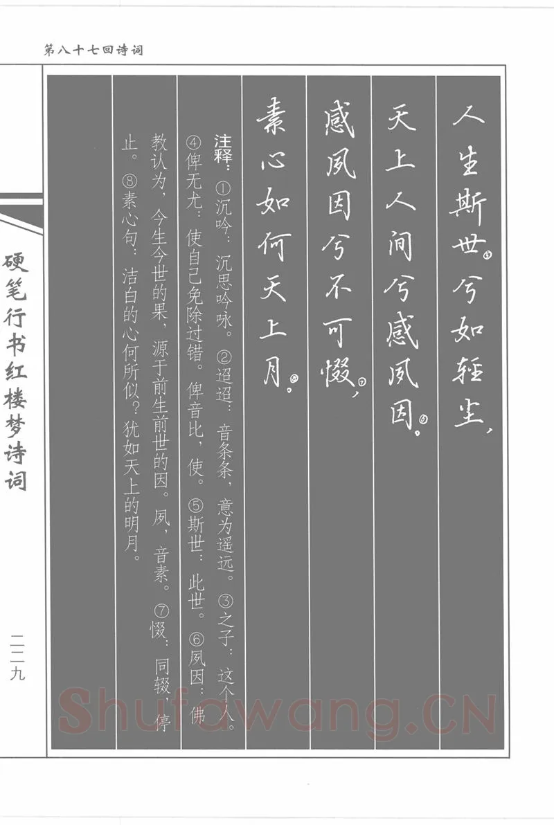 吴玉生硬笔行书字帖,摘自吴玉生硬笔行书红楼梦诗词