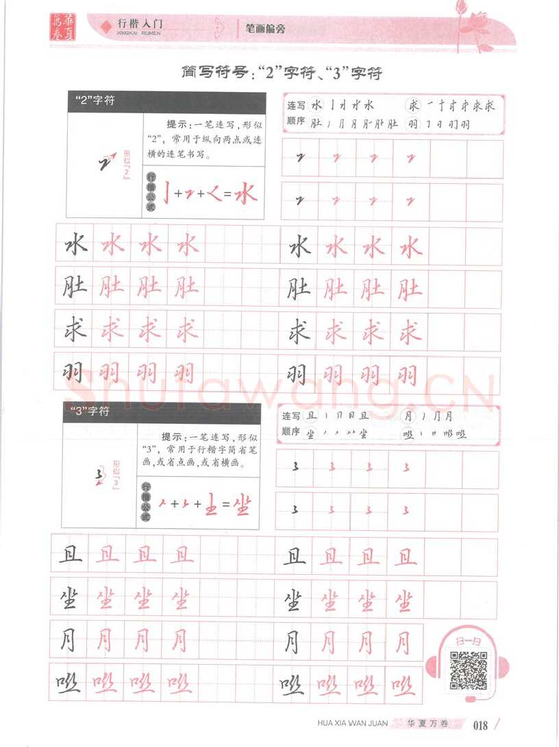吴玉生硬笔楷书字帖,摘自吴玉生行楷入门字帖笔画偏旁