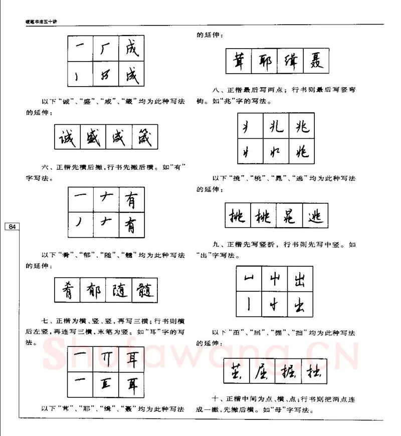 钱沛云硬笔楷书字帖,摘自钱沛云 硬笔书法五十讲 字帖
