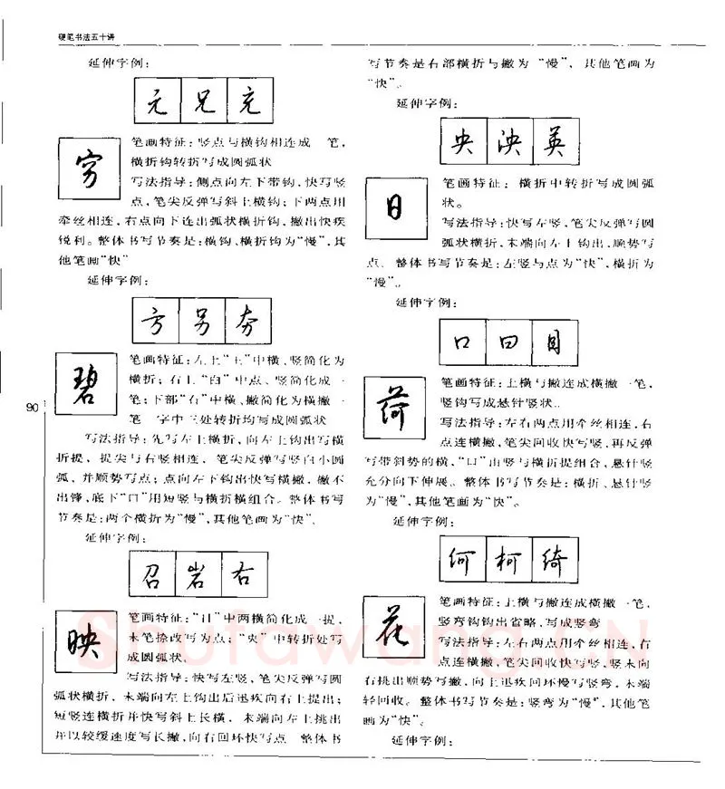 钱沛云硬笔楷书字帖,摘自钱沛云 硬笔书法五十讲 字帖