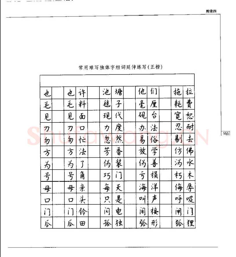 钱沛云硬笔楷书字帖,摘自钱沛云 硬笔书法五十讲 字帖