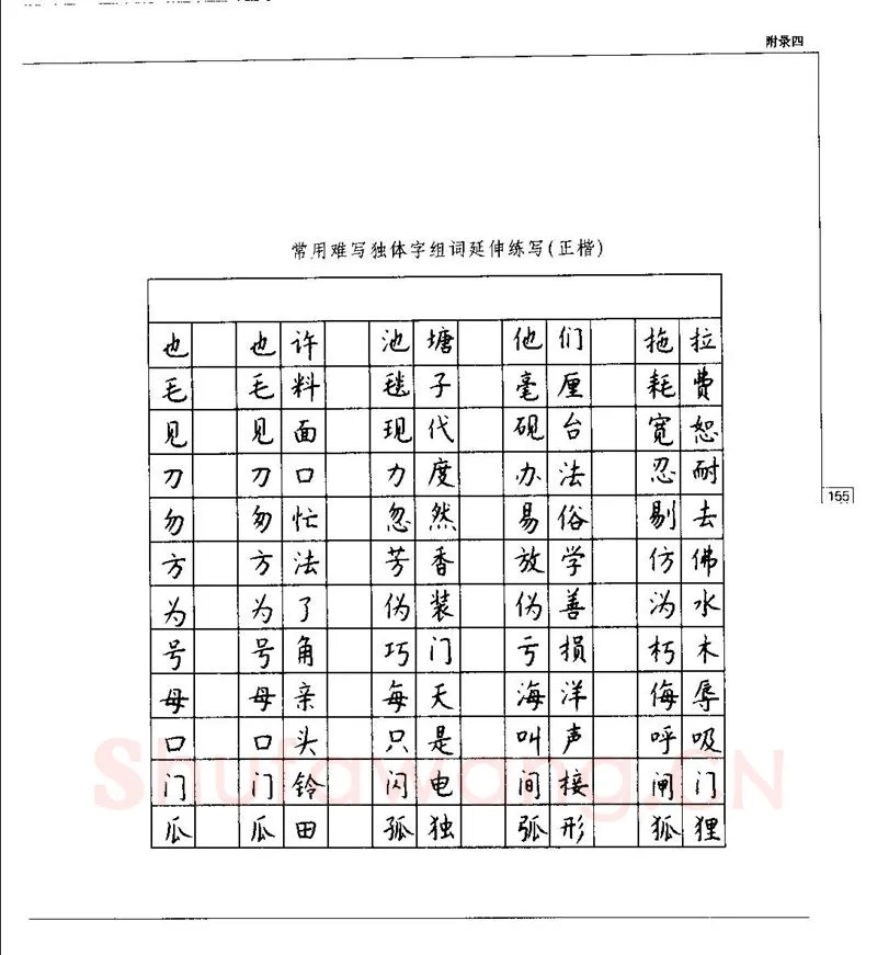 钱沛云硬笔楷书字帖,摘自钱沛云 硬笔书法五十讲 字帖