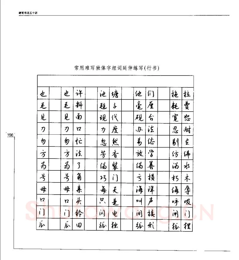 钱沛云硬笔楷书字帖,摘自钱沛云 硬笔书法五十讲 字帖
