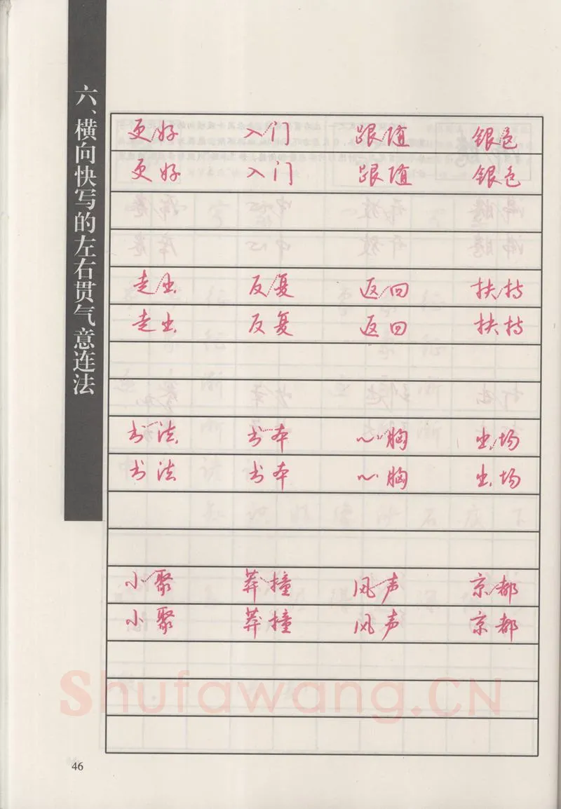 钱沛云硬笔硬笔字帖,摘自钱沛云 新编汉字快写法字帖