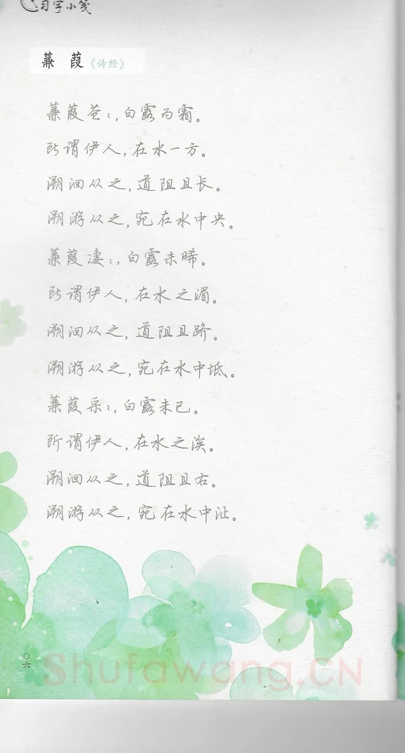 荆霄鹏硬笔行书字帖,摘自荆霄鹏习字小笺古代诗词行书字帖