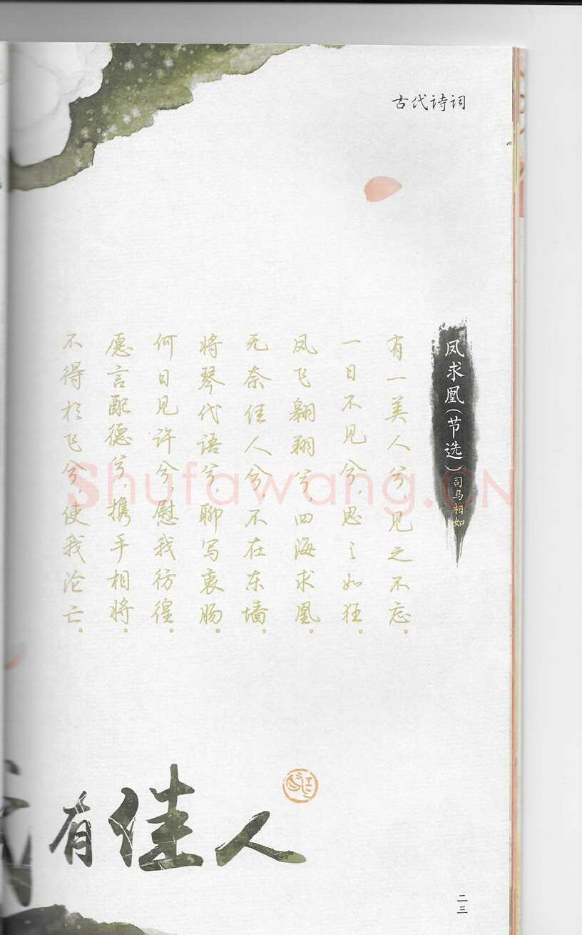 荆霄鹏硬笔行书字帖,摘自荆霄鹏习字小笺古代诗词行书字帖