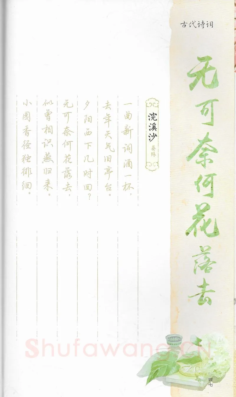 荆霄鹏硬笔行书字帖,摘自荆霄鹏习字小笺古代诗词行书字帖