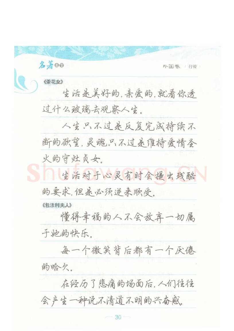 荆霄鹏硬笔硬笔字帖,摘自荆霄鹏行楷《名著名言》字帖
