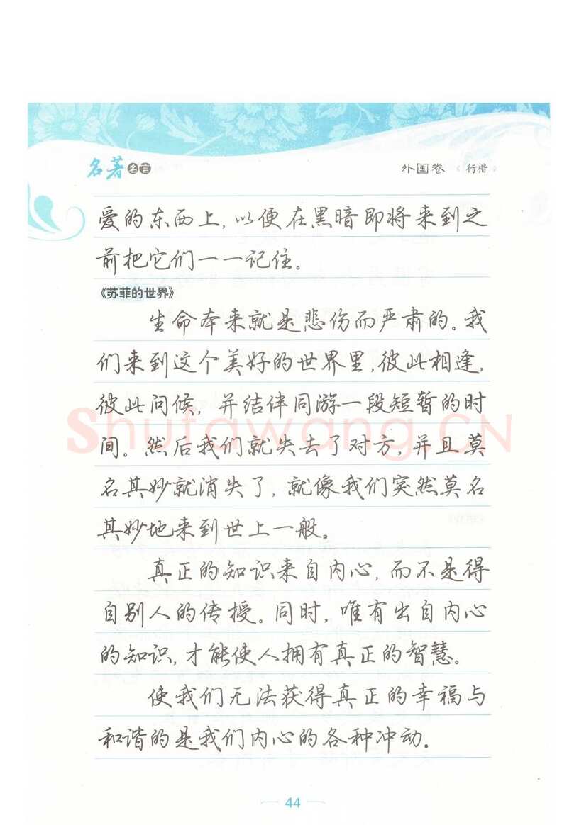 荆霄鹏硬笔硬笔字帖,摘自荆霄鹏行楷《名著名言》字帖