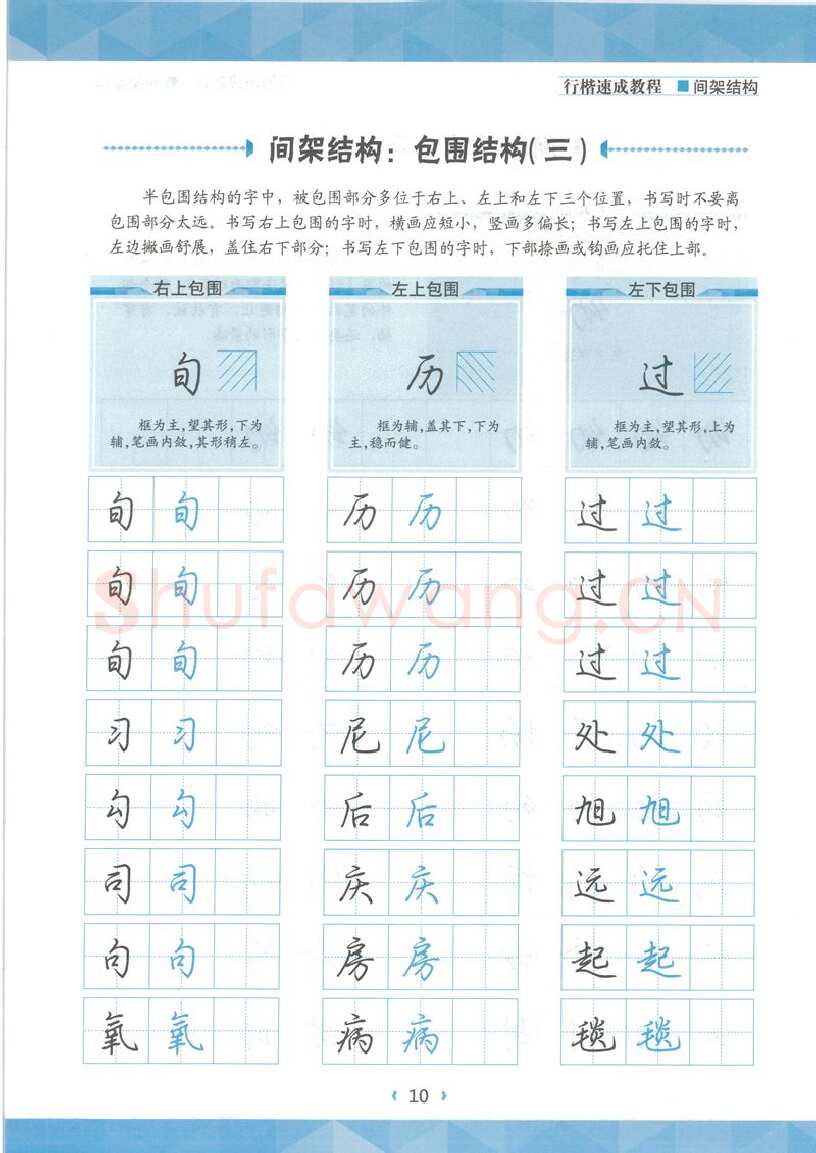 荆霄鹏硬笔行书字帖,摘自荆霄鹏行楷速成教程字帖 间架结构