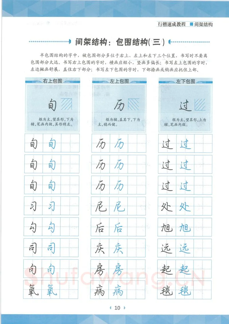 荆霄鹏硬笔行书字帖,摘自荆霄鹏行楷速成教程字帖 间架结构