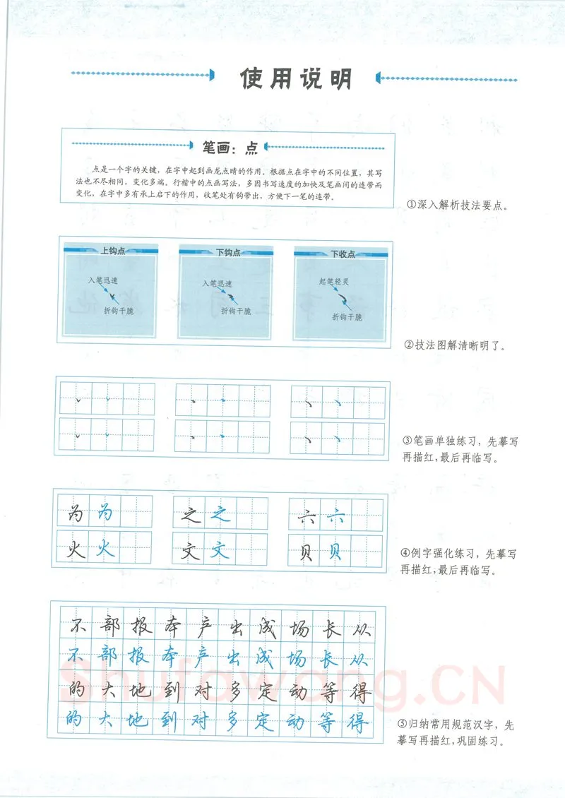 荆霄鹏硬笔硬笔字帖,摘自荆霄鹏行楷速成教程字帖-笔画偏旁