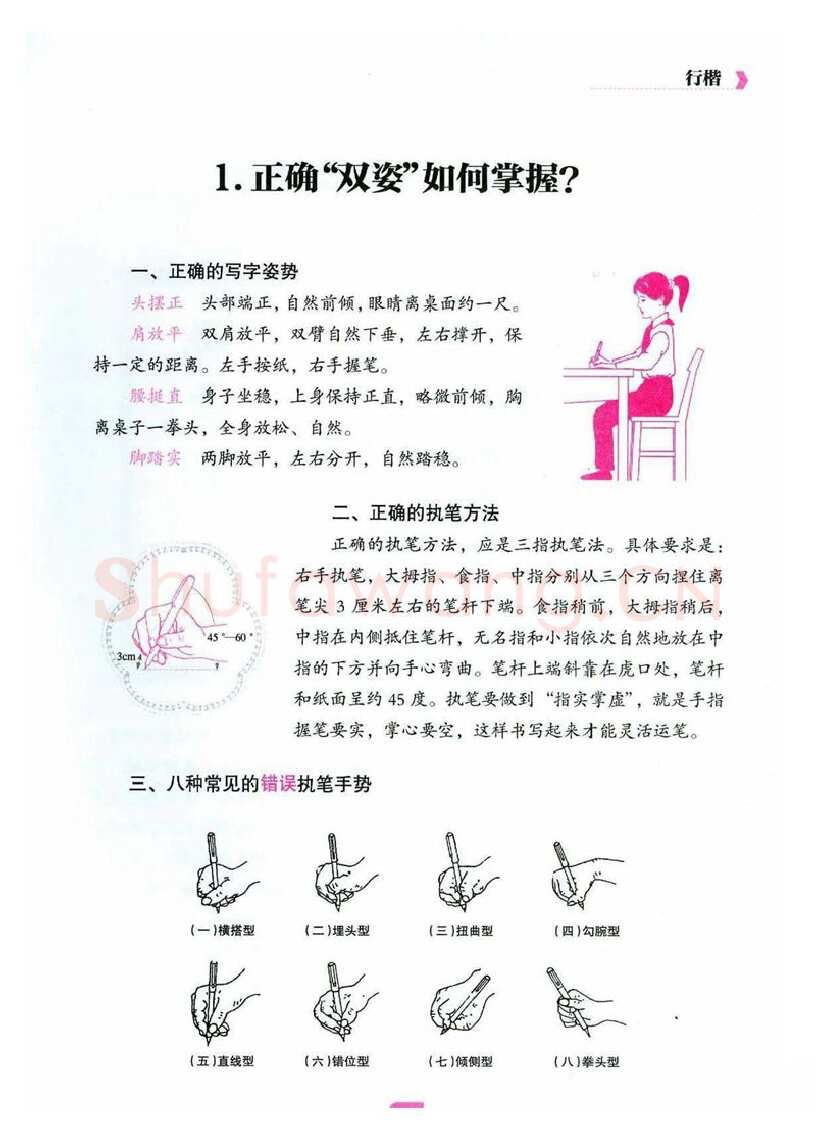 荆霄鹏硬笔硬笔字帖,摘自荆霄鹏《新手入门常见的20个问题》行楷