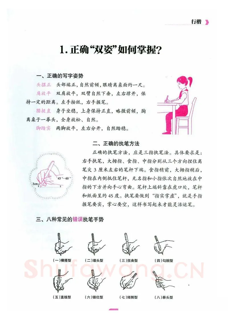 荆霄鹏硬笔硬笔字帖,摘自荆霄鹏《新手入门常见的20个问题》行楷