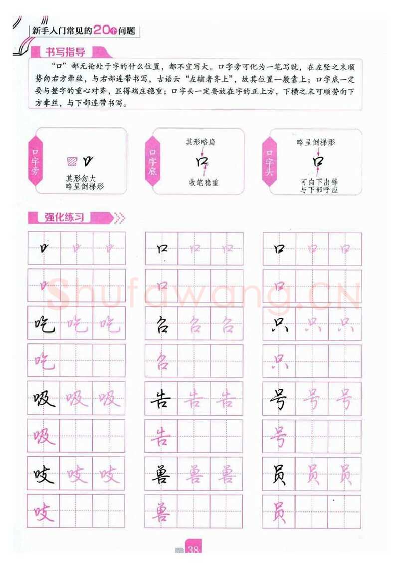 荆霄鹏硬笔硬笔字帖,摘自荆霄鹏《新手入门常见的20个问题》行楷