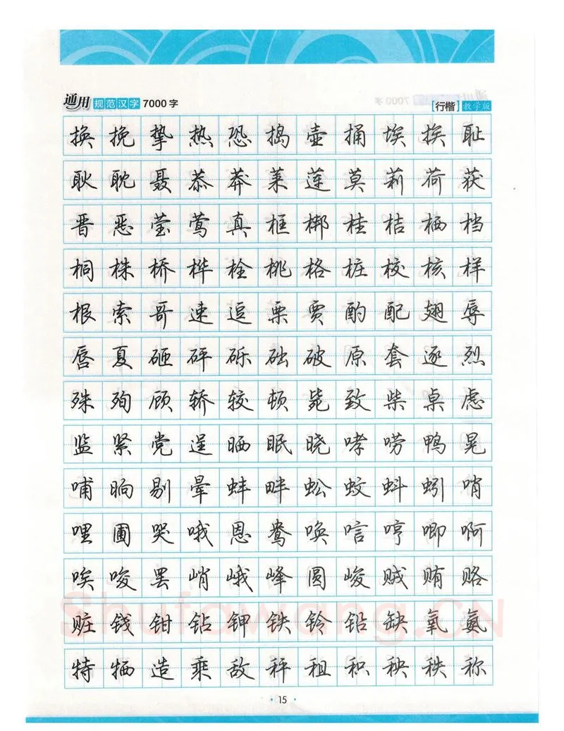 荆霄鹏硬笔硬笔字帖,摘自荆霄鹏行楷《7000字》字帖