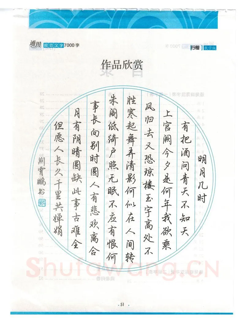 荆霄鹏硬笔硬笔字帖,摘自荆霄鹏行楷《7000字》字帖