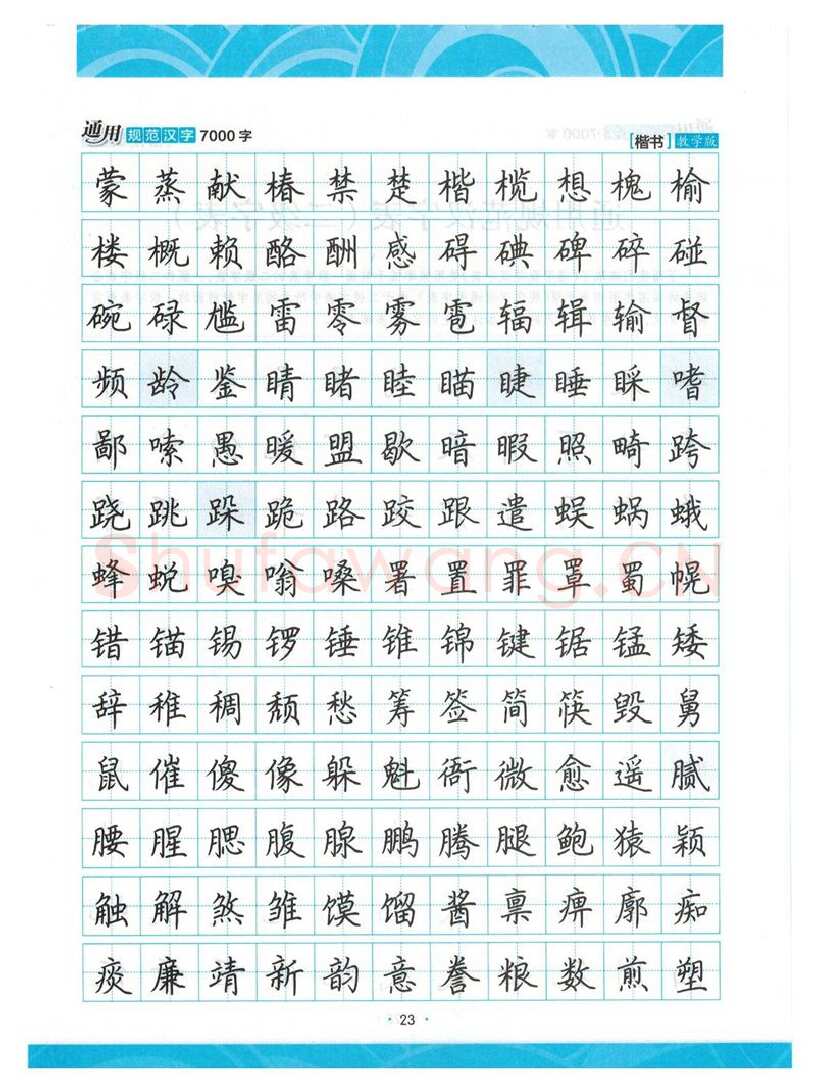 荆霄鹏硬笔楷书字帖,摘自荆霄鹏正楷7000字 字帖