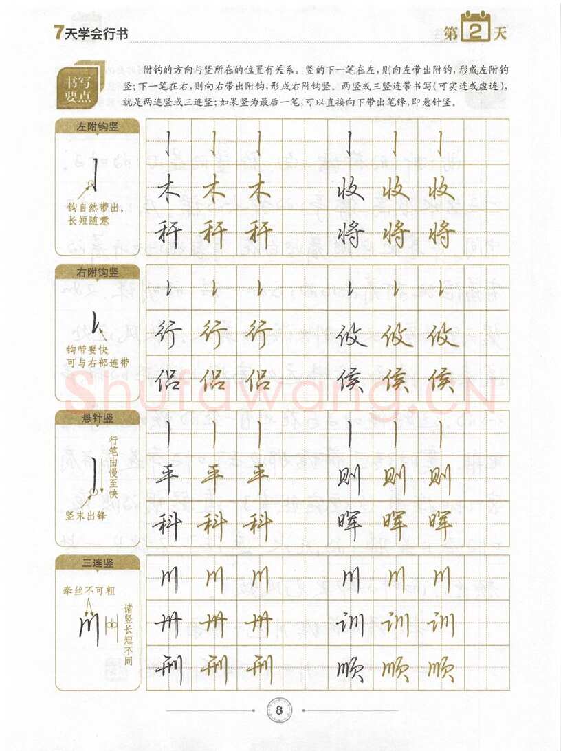 荆霄鹏硬笔行书字帖,摘自荆霄鹏《7天学会行书》字帖下载