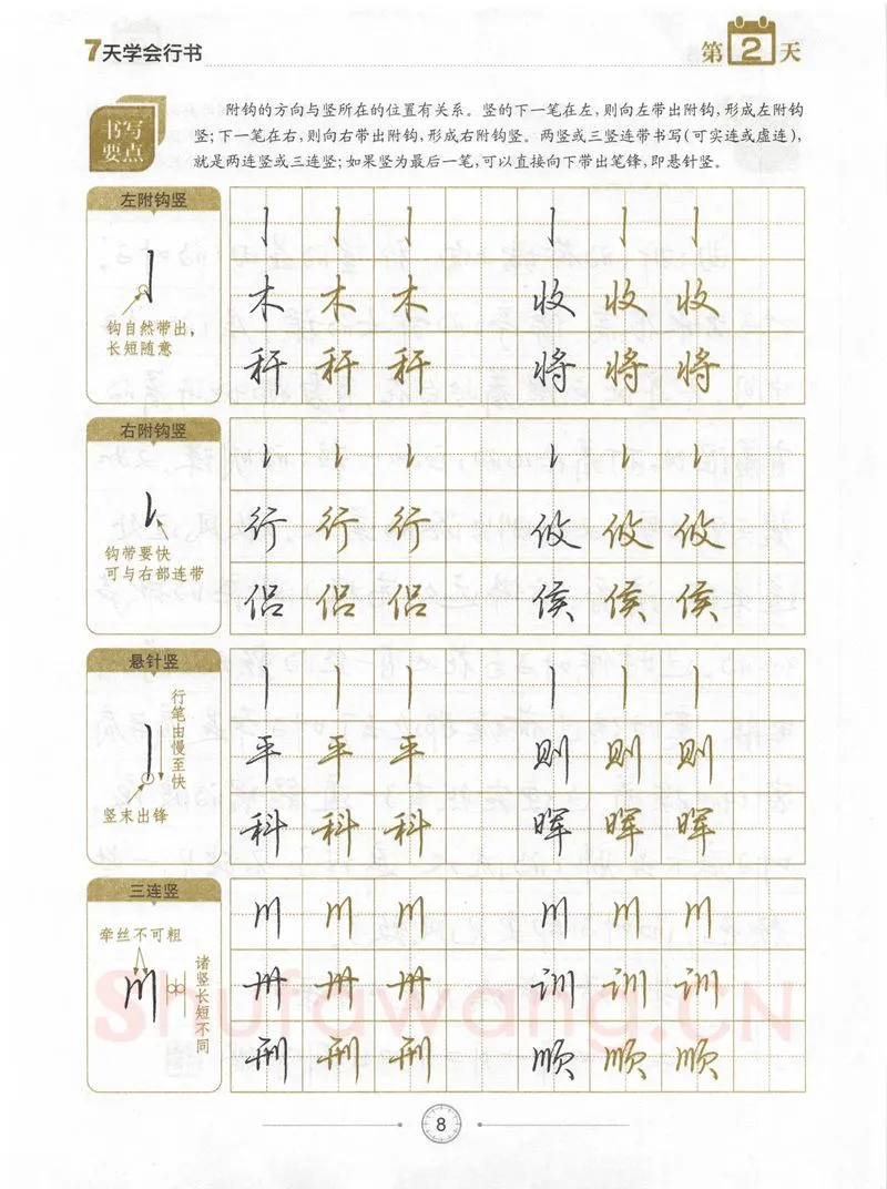 荆霄鹏硬笔行书字帖,摘自荆霄鹏《7天学会行书》字帖下载