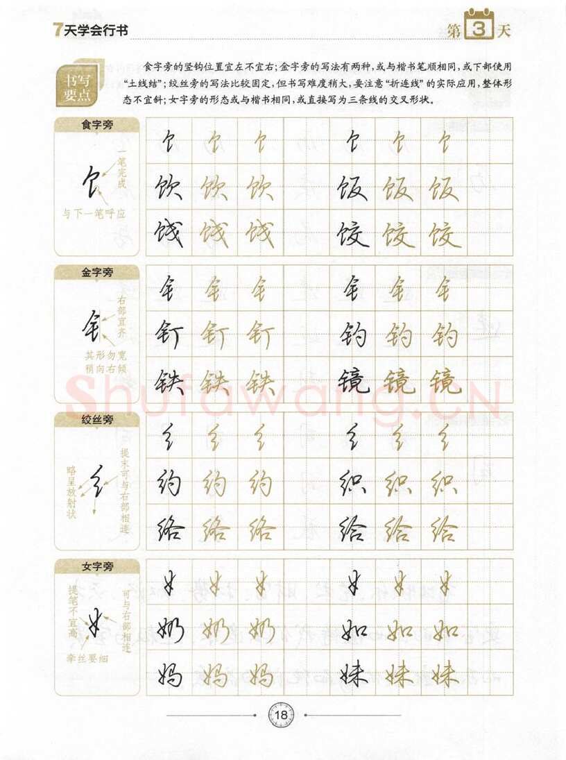 荆霄鹏硬笔行书字帖,摘自荆霄鹏《7天学会行书》字帖下载