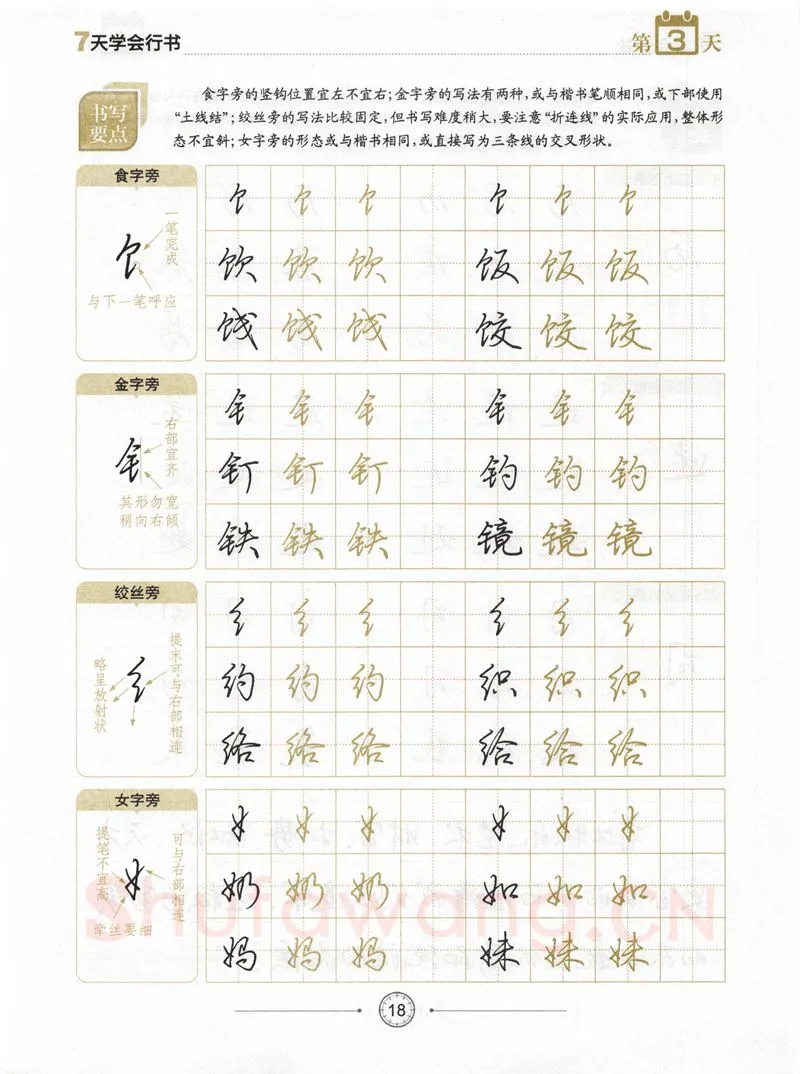 荆霄鹏硬笔行书字帖,摘自荆霄鹏《7天学会行书》字帖下载