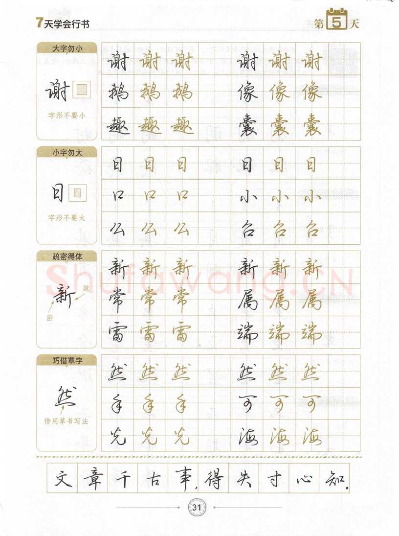 荆霄鹏硬笔行书字帖,摘自荆霄鹏《7天学会行书》字帖下载