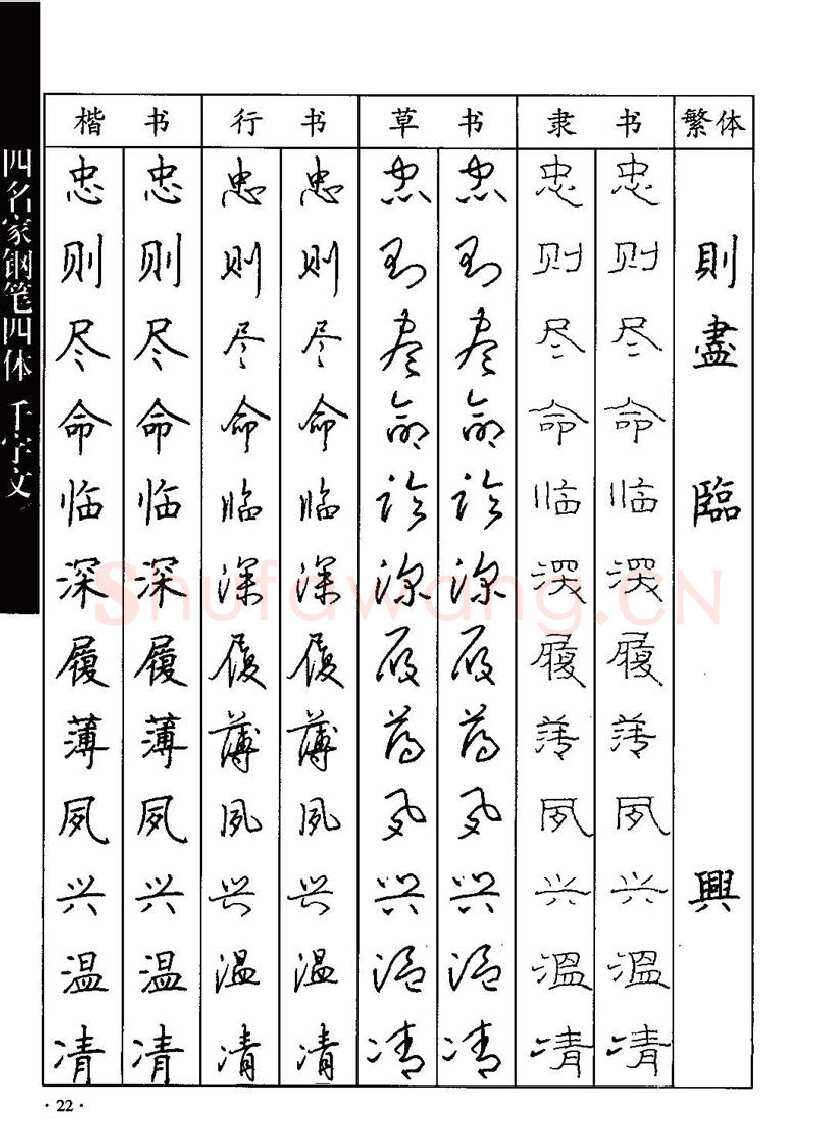 顾仲安硬笔硬笔字帖,摘自顾仲安-沈鸿根等四名家钢笔四体《千字文》
