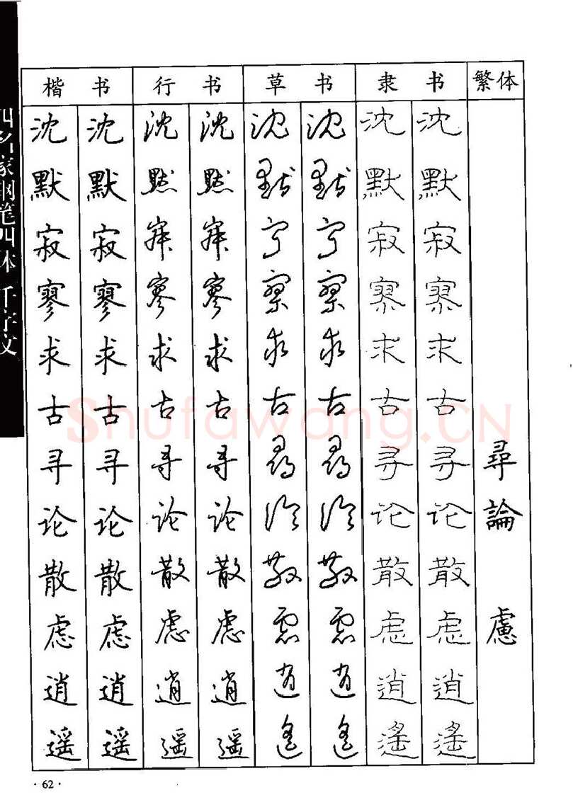 顾仲安硬笔硬笔字帖,摘自顾仲安-沈鸿根等四名家钢笔四体《千字文》