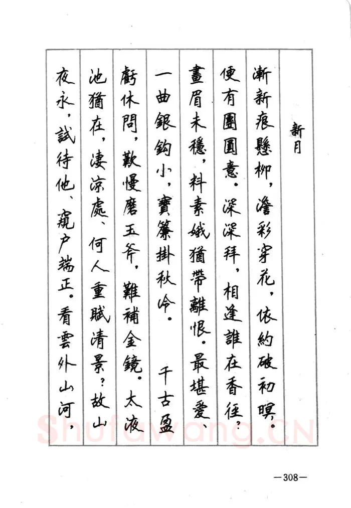 顾仲安硬笔行书字帖,摘自顾仲安《宋词精选五体钢笔字帖》名家字帖