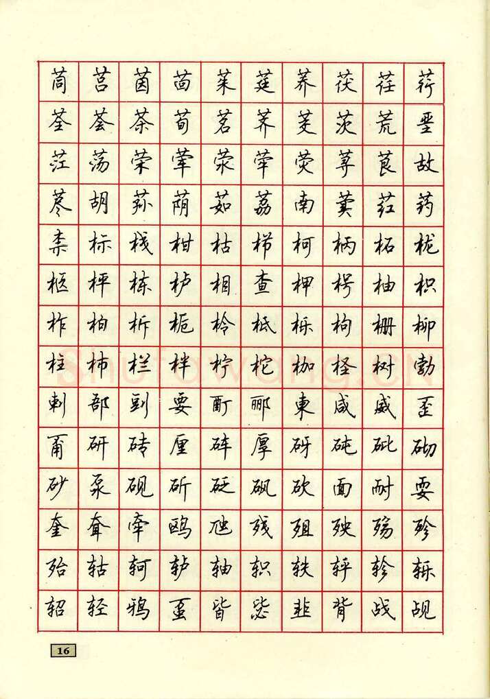 顾仲安硬笔行书字帖,摘自顾仲安钢笔行书通用汉字7000个