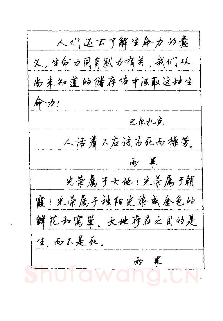 顾仲安硬笔楷书字帖,摘自顾仲安《罗兰小语》行楷字帖