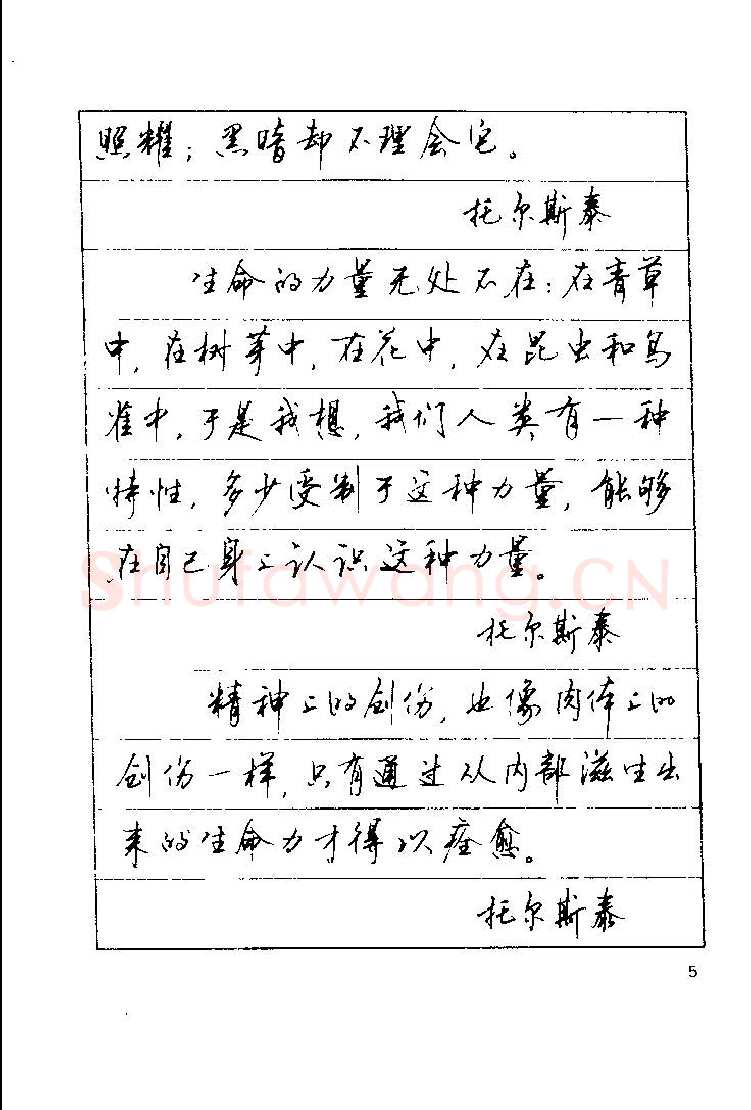 顾仲安硬笔楷书字帖,摘自顾仲安《罗兰小语》行楷字帖