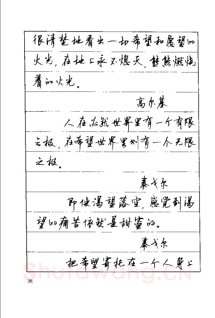 顾仲安硬笔楷书字帖,摘自顾仲安《罗兰小语》行楷字帖