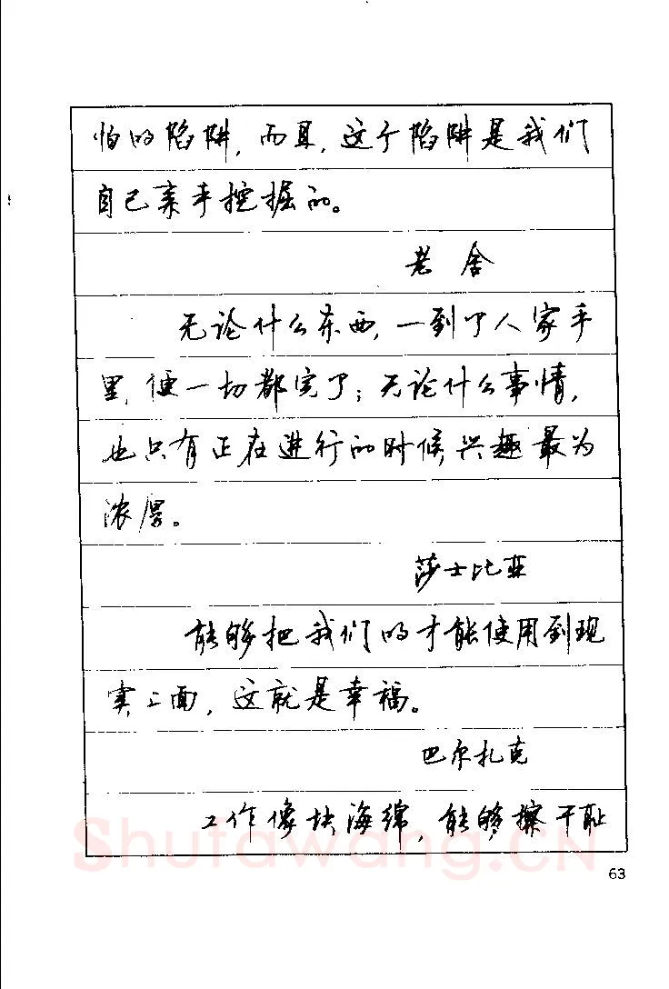 顾仲安硬笔楷书字帖,摘自顾仲安《罗兰小语》行楷字帖