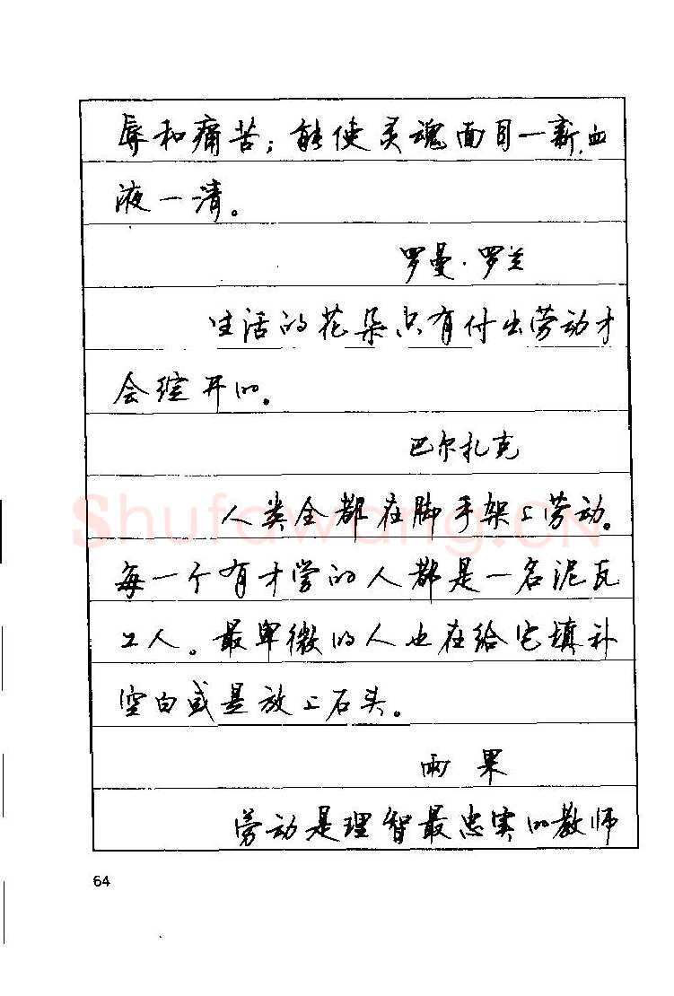 顾仲安硬笔楷书字帖,摘自顾仲安《罗兰小语》行楷字帖