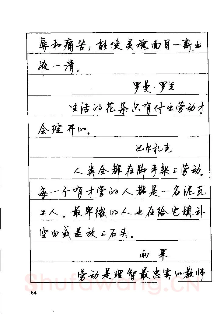 顾仲安硬笔楷书字帖,摘自顾仲安《罗兰小语》行楷字帖