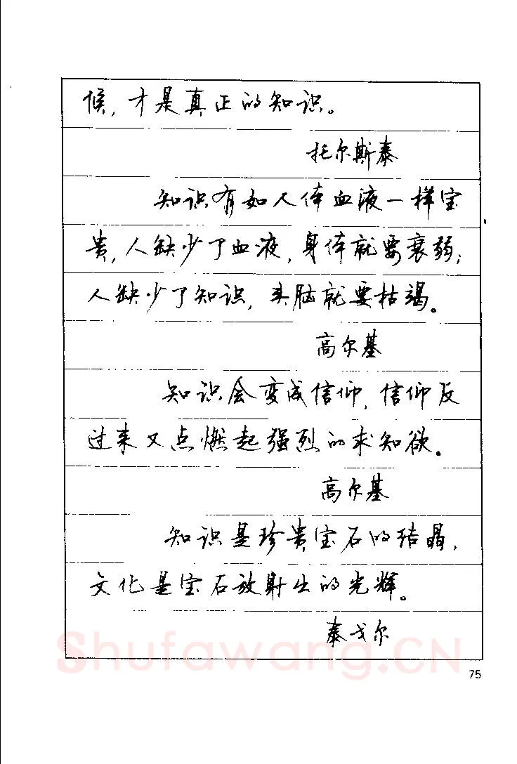 顾仲安硬笔楷书字帖,摘自顾仲安《罗兰小语》行楷字帖