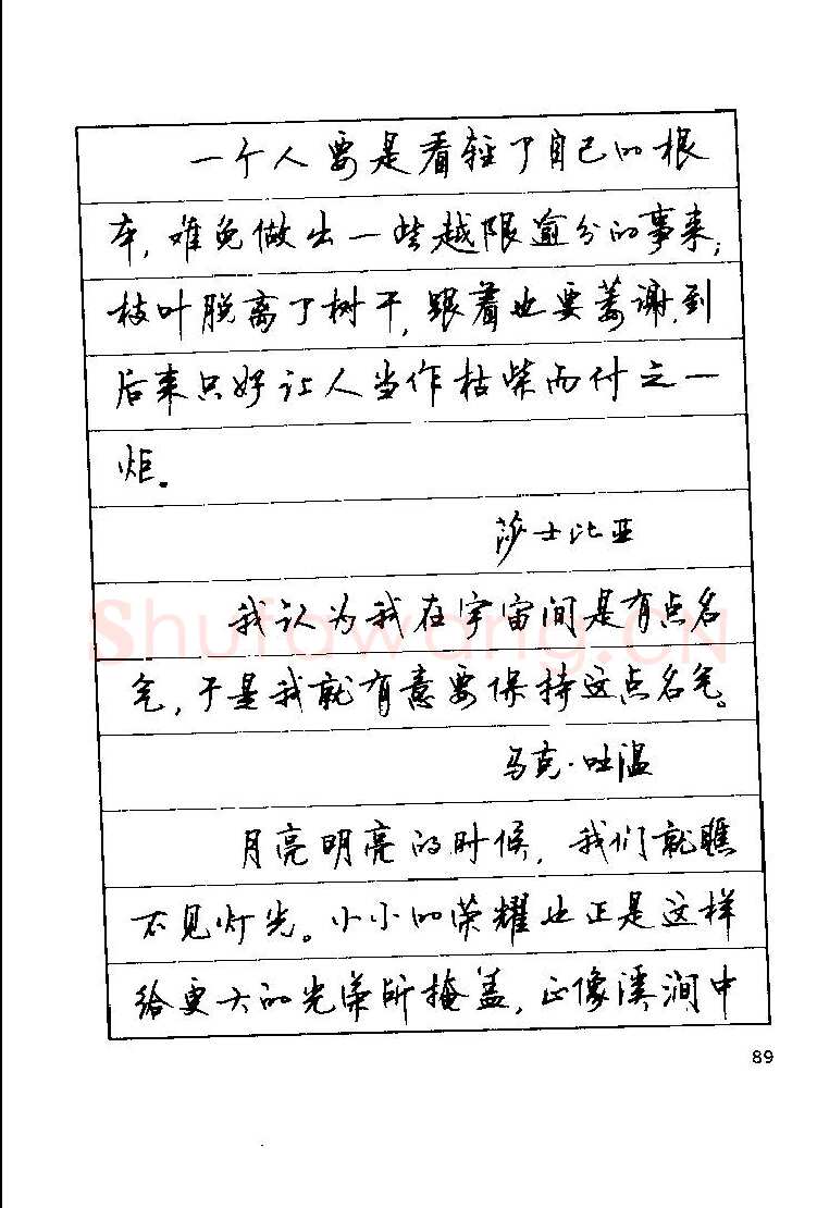 顾仲安硬笔楷书字帖,摘自顾仲安《罗兰小语》行楷字帖