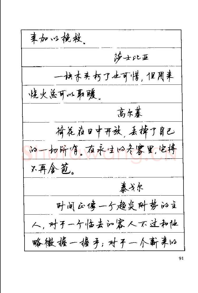 顾仲安硬笔楷书字帖,摘自顾仲安《罗兰小语》行楷字帖