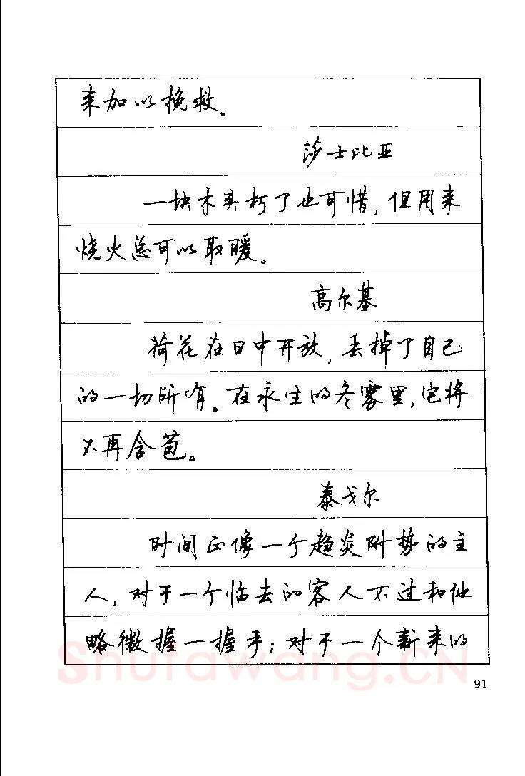 顾仲安硬笔楷书字帖,摘自顾仲安《罗兰小语》行楷字帖