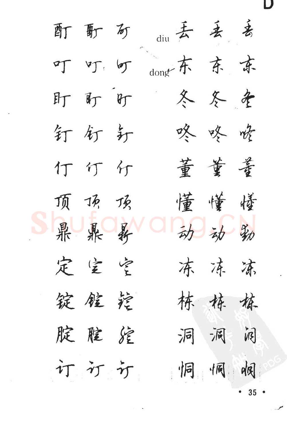 顾仲安硬笔硬笔字帖,摘自顾仲安5000常用汉字钢笔三体字帖