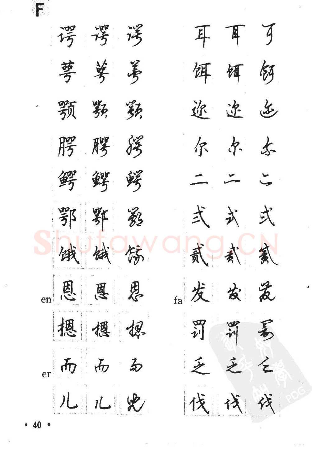 顾仲安硬笔硬笔字帖,摘自顾仲安5000常用汉字钢笔三体字帖