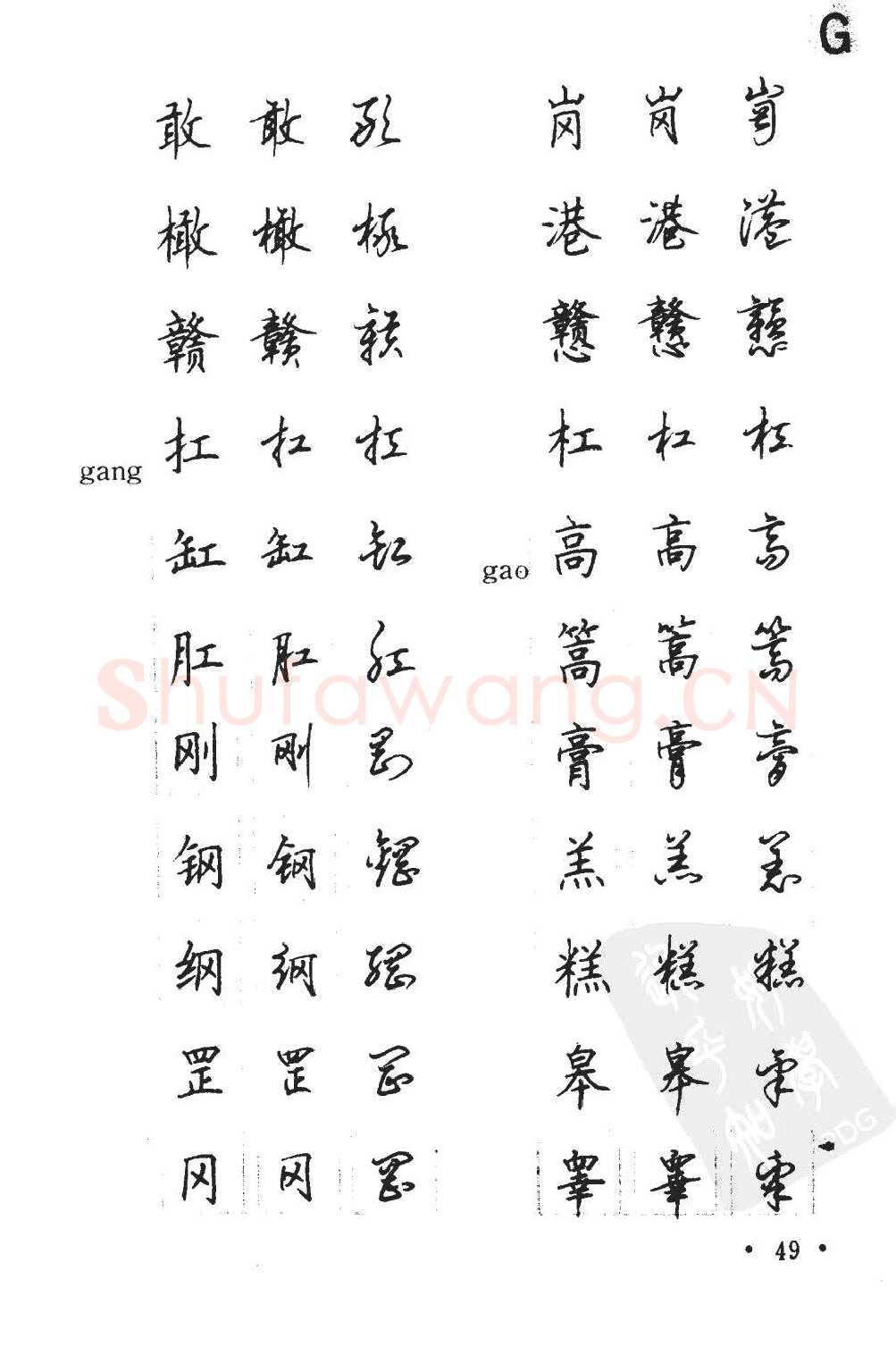 顾仲安硬笔硬笔字帖,摘自顾仲安5000常用汉字钢笔三体字帖