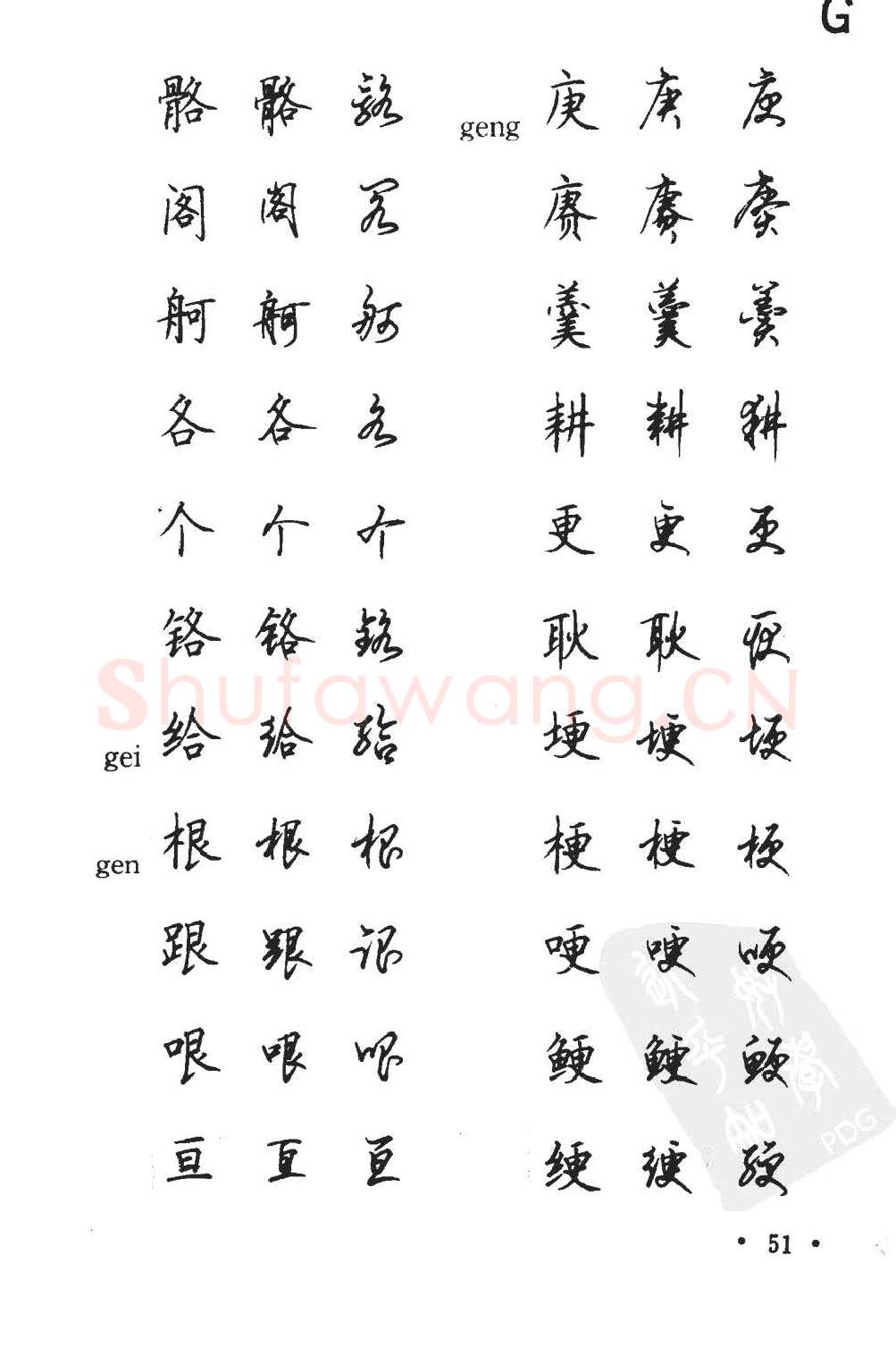 顾仲安硬笔硬笔字帖,摘自顾仲安5000常用汉字钢笔三体字帖